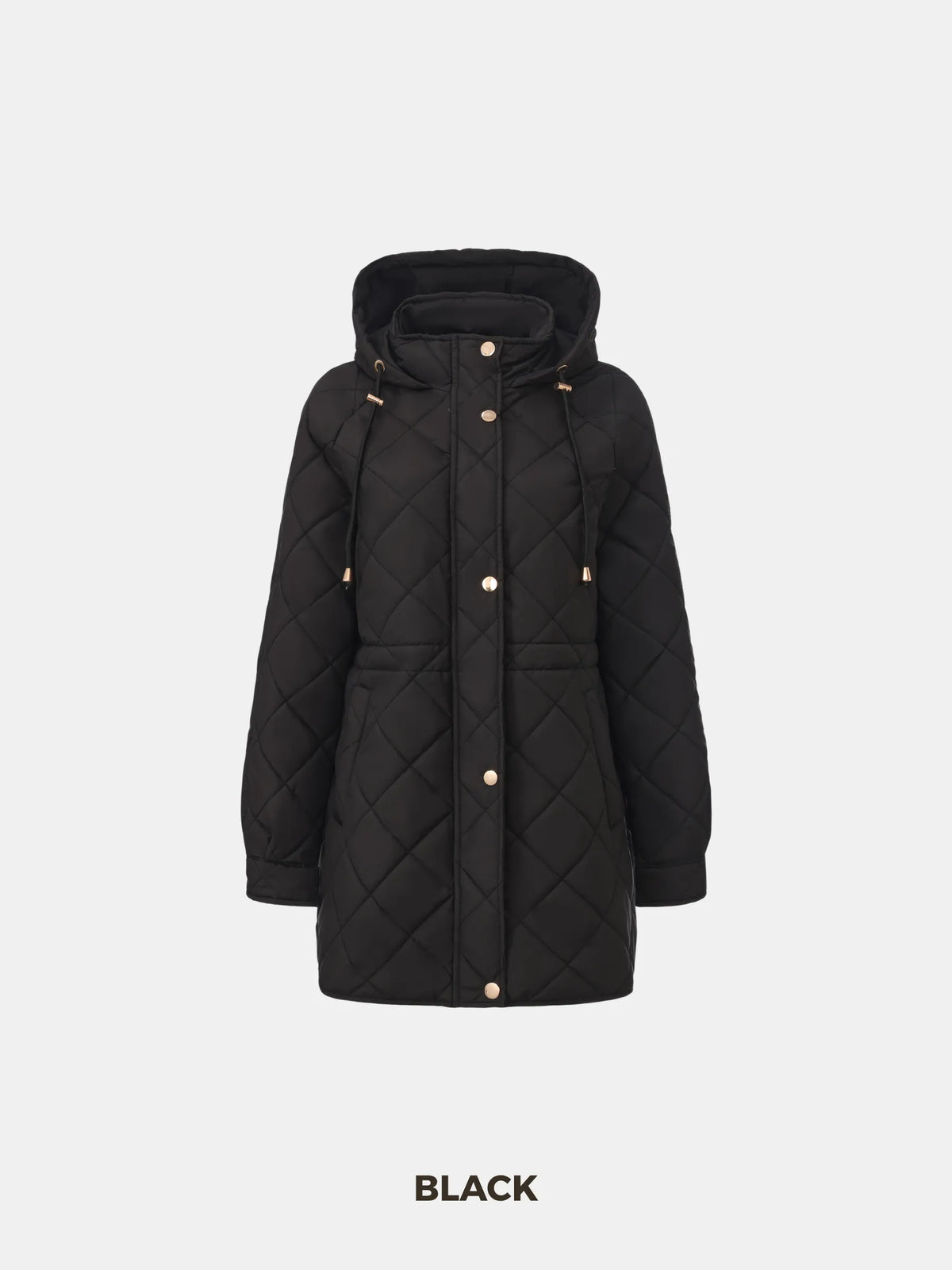 PUFFLT Mid Length Diamond Quilted Puffer