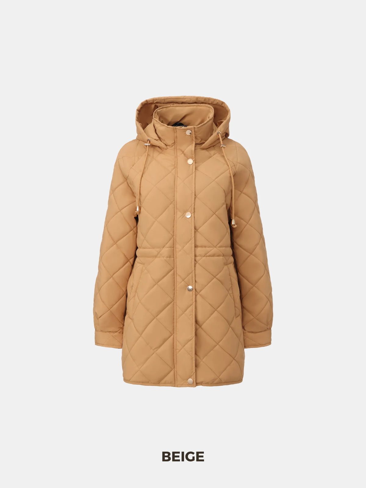 PUFFLT Mid Length Diamond Quilted Puffer