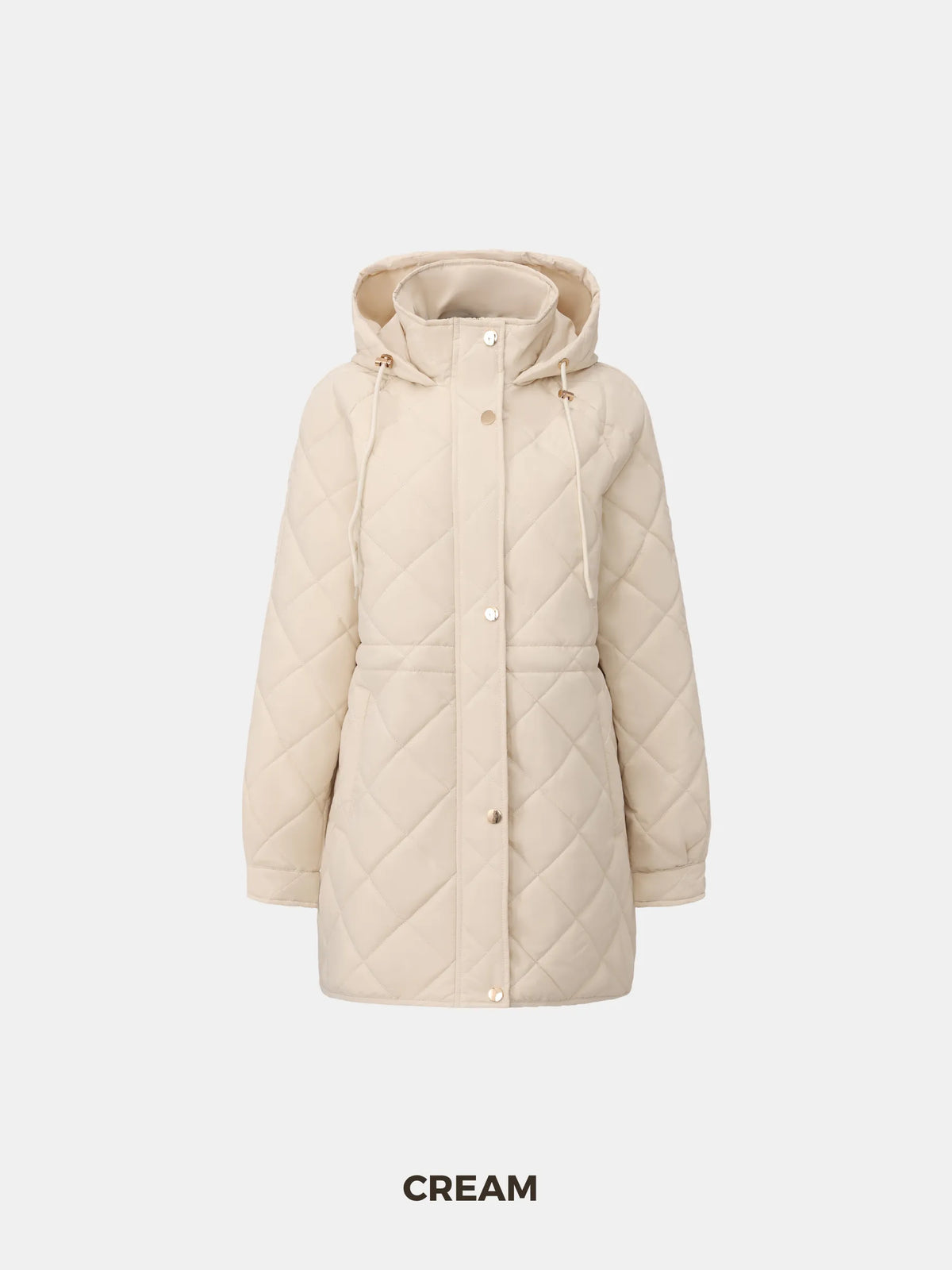 PUFFLT Mid Length Diamond Quilted Puffer