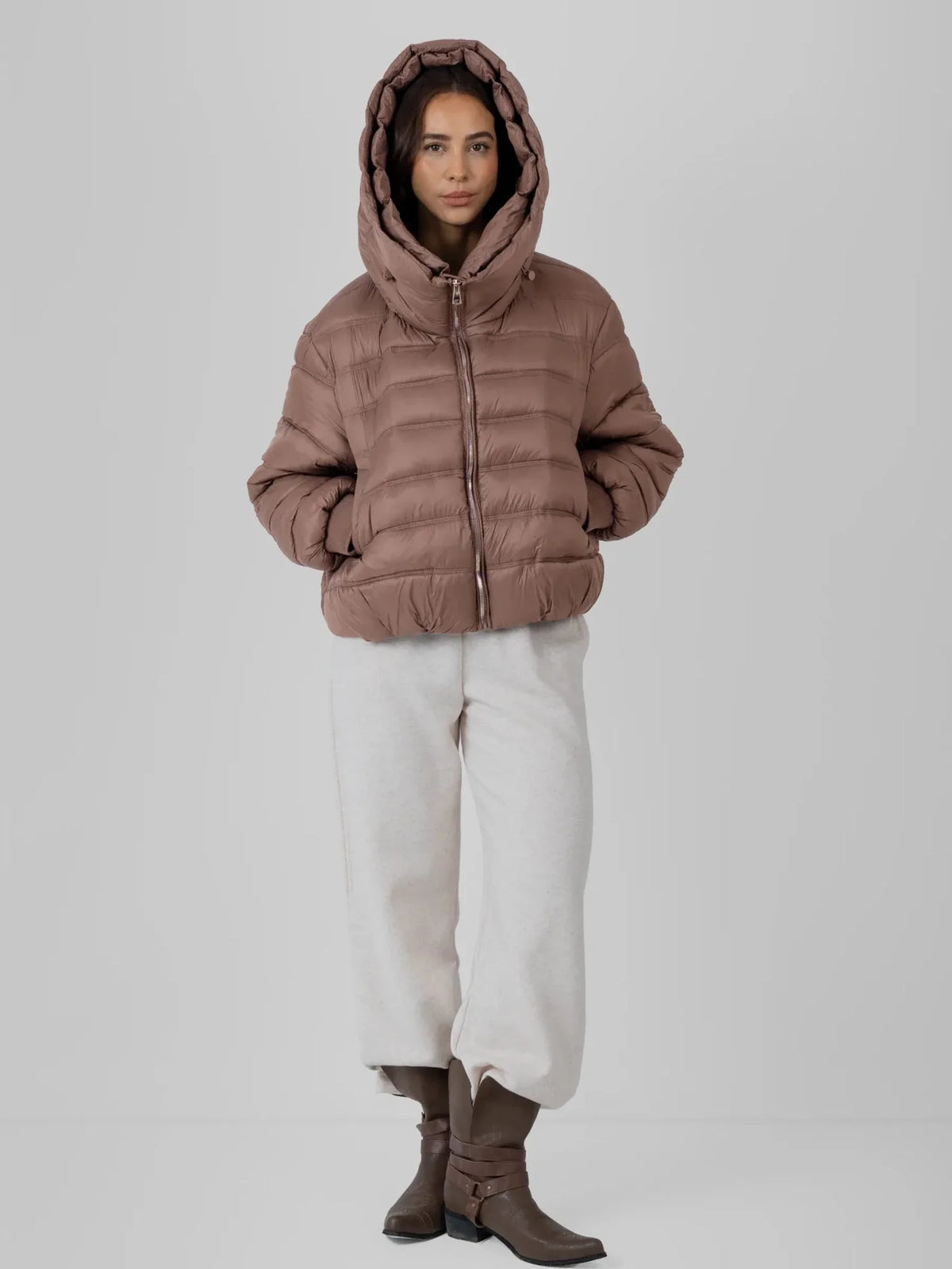 PUFFLT Oversized Hood Short Puffer Jacket
