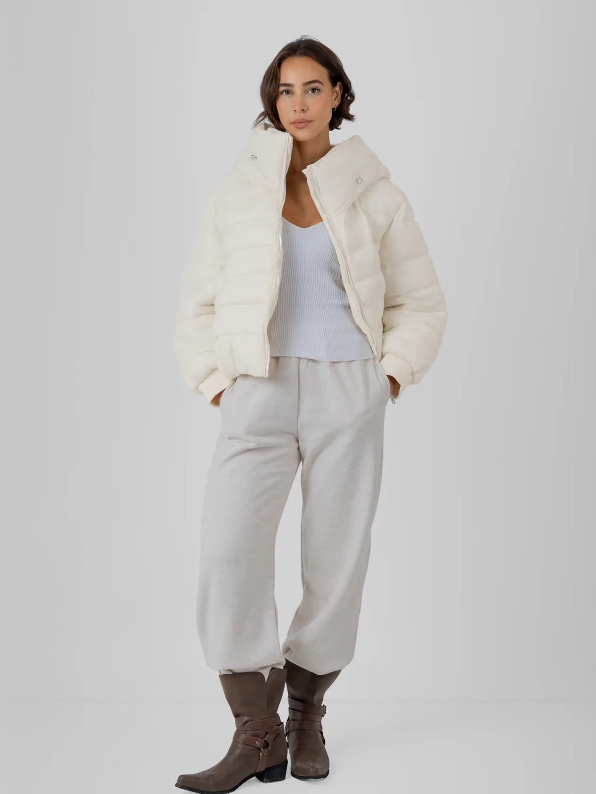 PUFFLT Oversized Hood Short Puffer Jacket