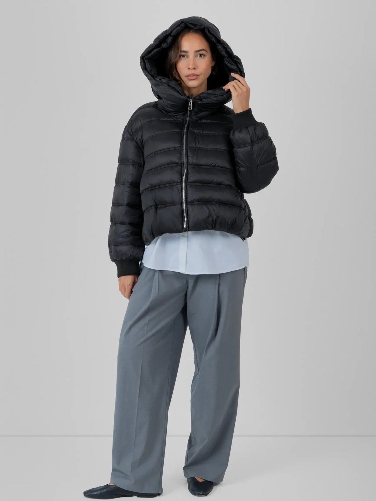 PUFFLT Oversized Hood Short Puffer Jacket
