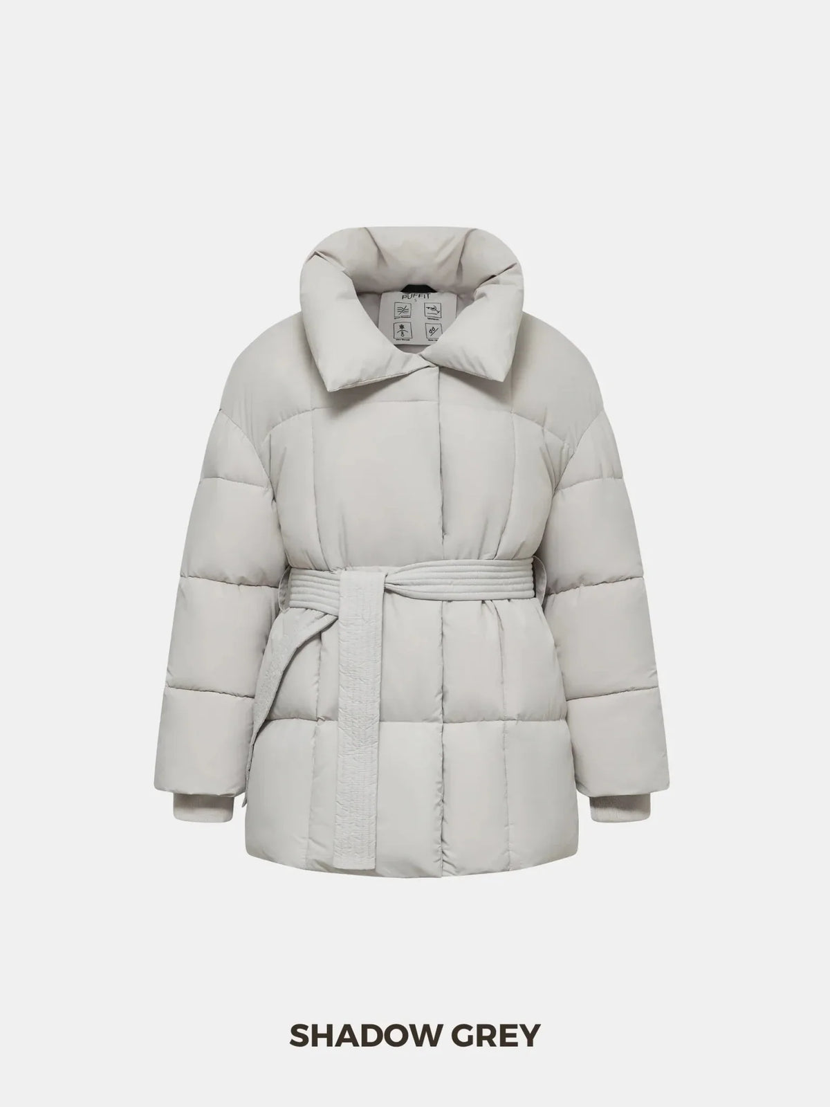 PUFFLT Mid Length Belted Puffer Jacket