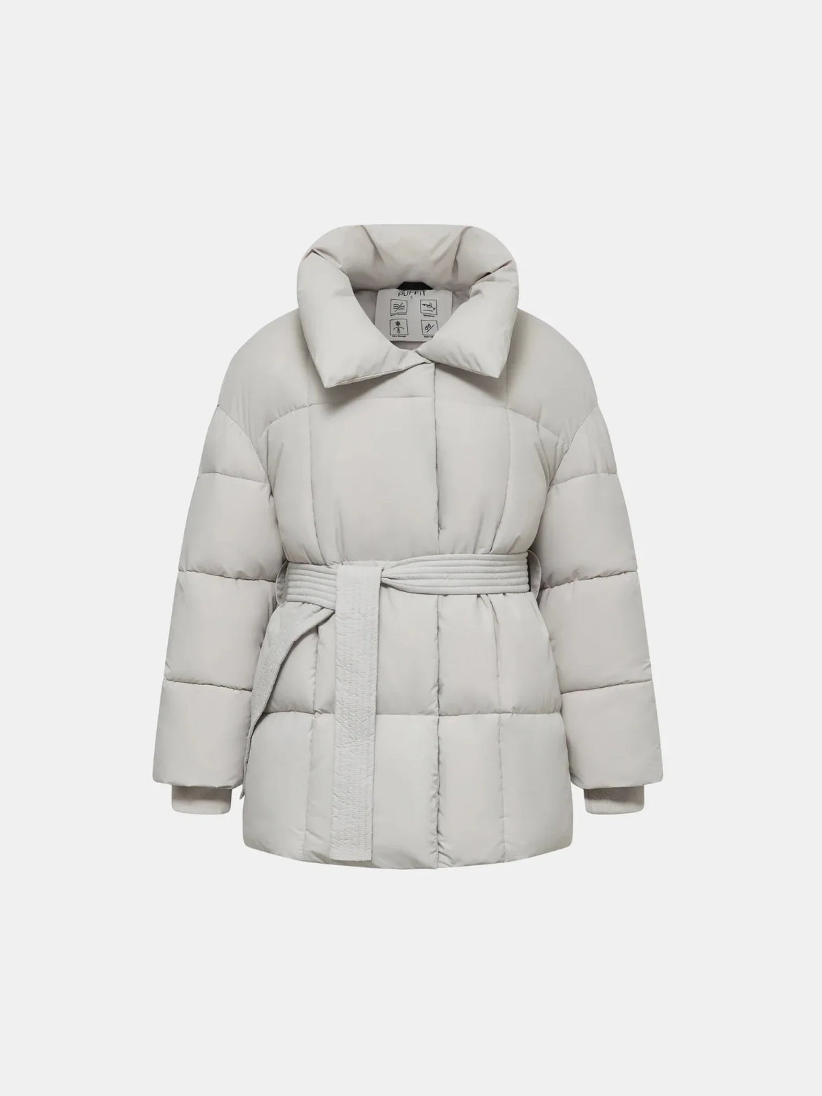 PUFFLT Mid Length Belted Puffer Jacket