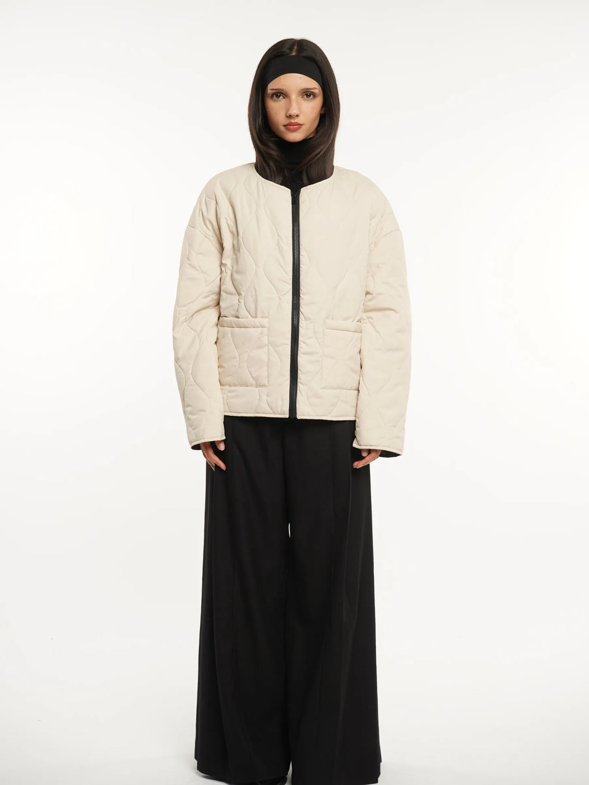 PUFFLT Round Neck Quilted Puffer Jacket