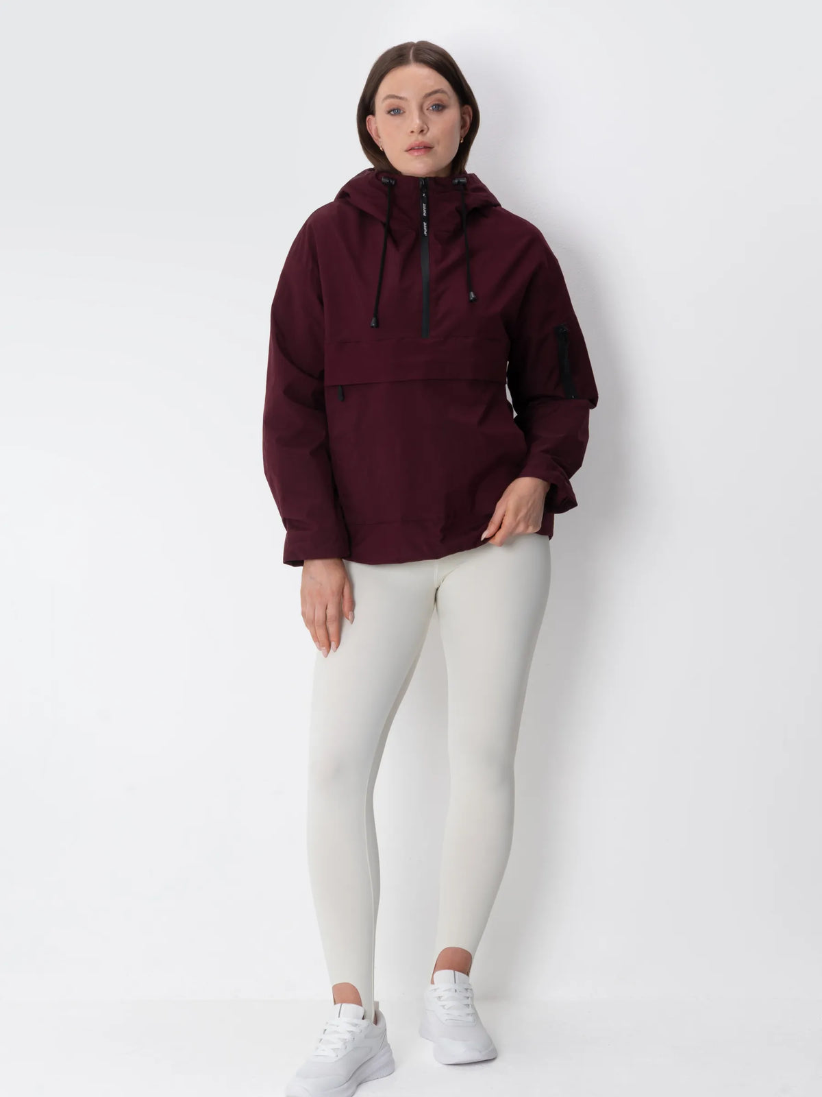 PUFFLT Burgundy Relaxed Fit Rain Hoodie