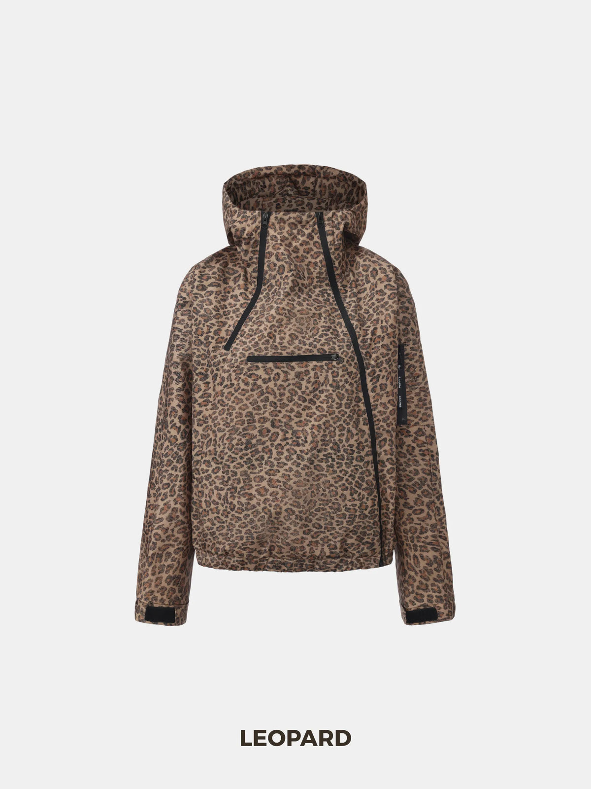 PUFFLT Short Asymmetric Zip Rain Hoodie