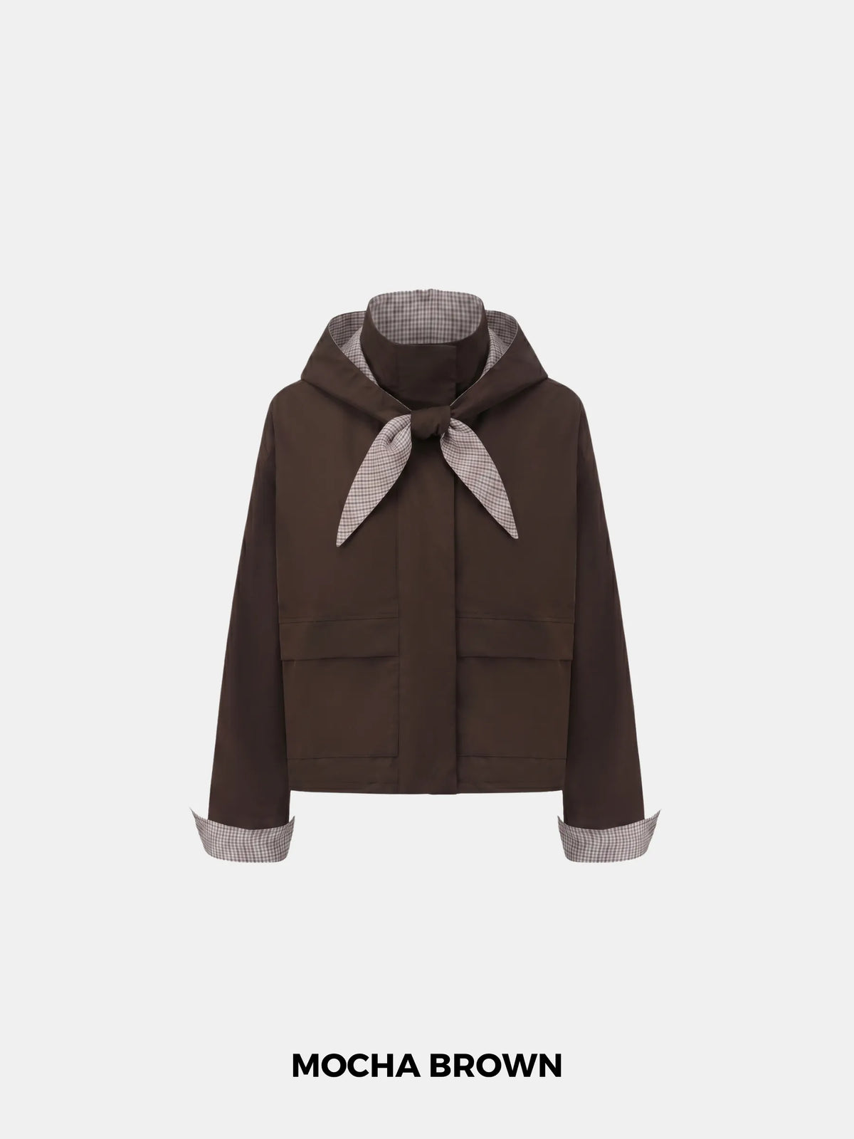 PUFFLT Funnel Collar Waterproof Bomber Jacket With Optional Hooded Scarf