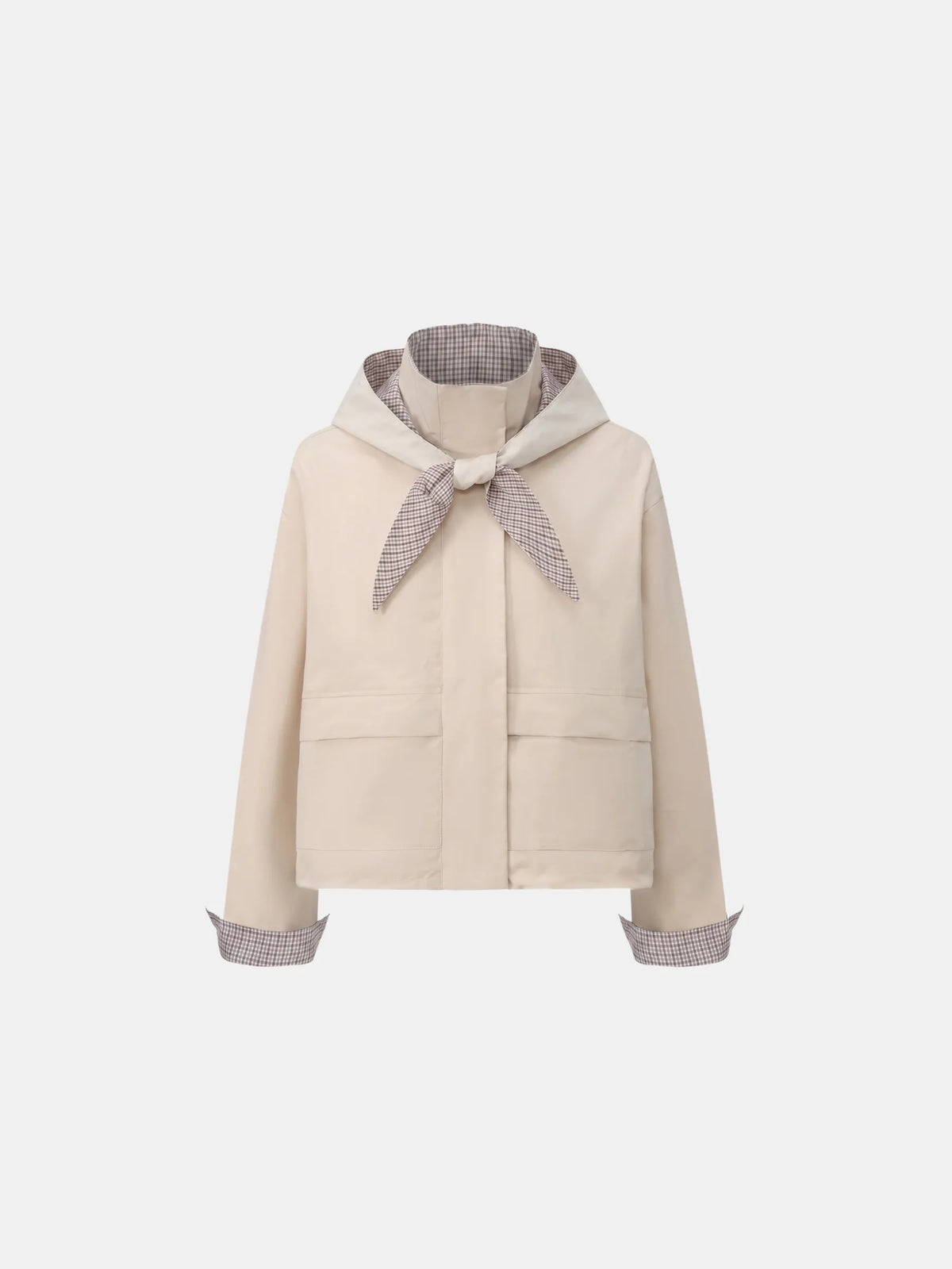 PUFFLT Funnel Collar Waterproof Bomber Jacket With Optional Hooded Scarf