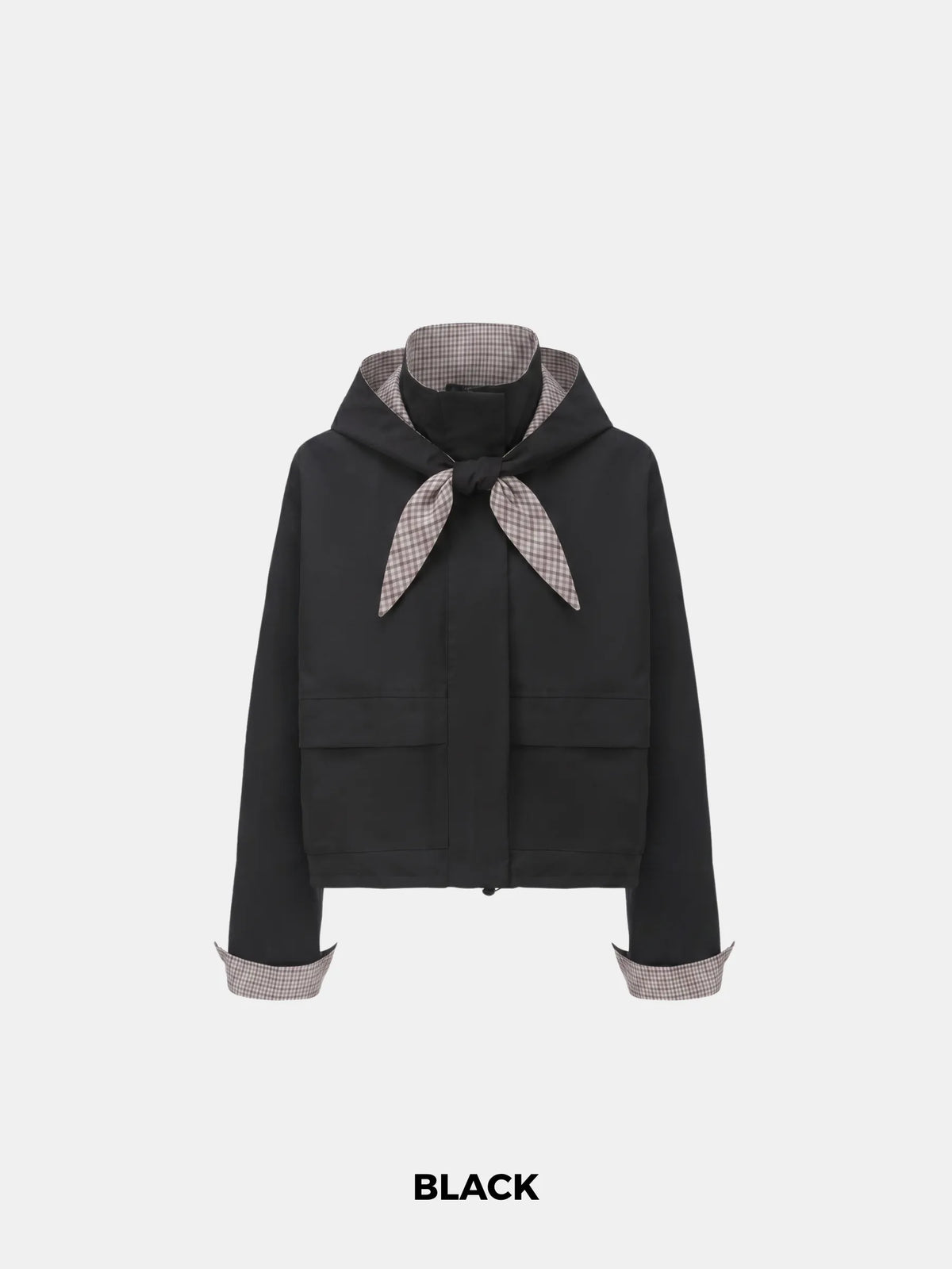 PUFFLT Funnel Collar Waterproof Bomber Jacket With Optional Hooded Scarf