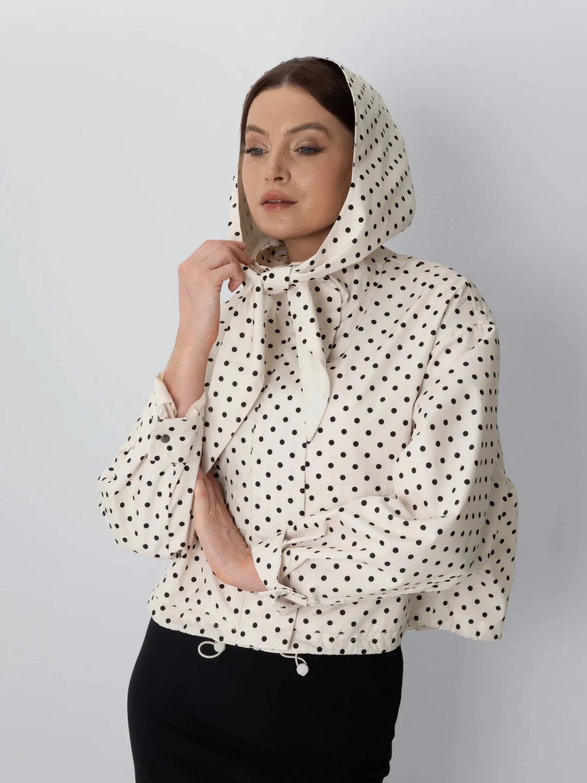 PUFFLT Funnel Collar Waterproof Bomber Jacket With Optional Hooded Scarf