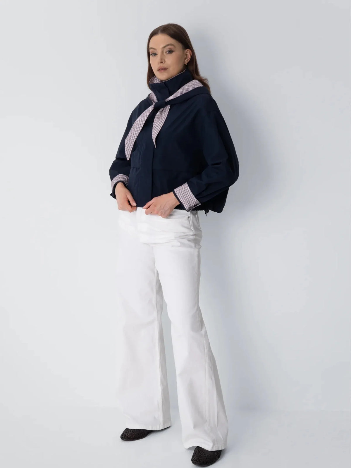 PUFFLT Funnel Collar Waterproof Bomber Jacket With Optional Hooded Scarf