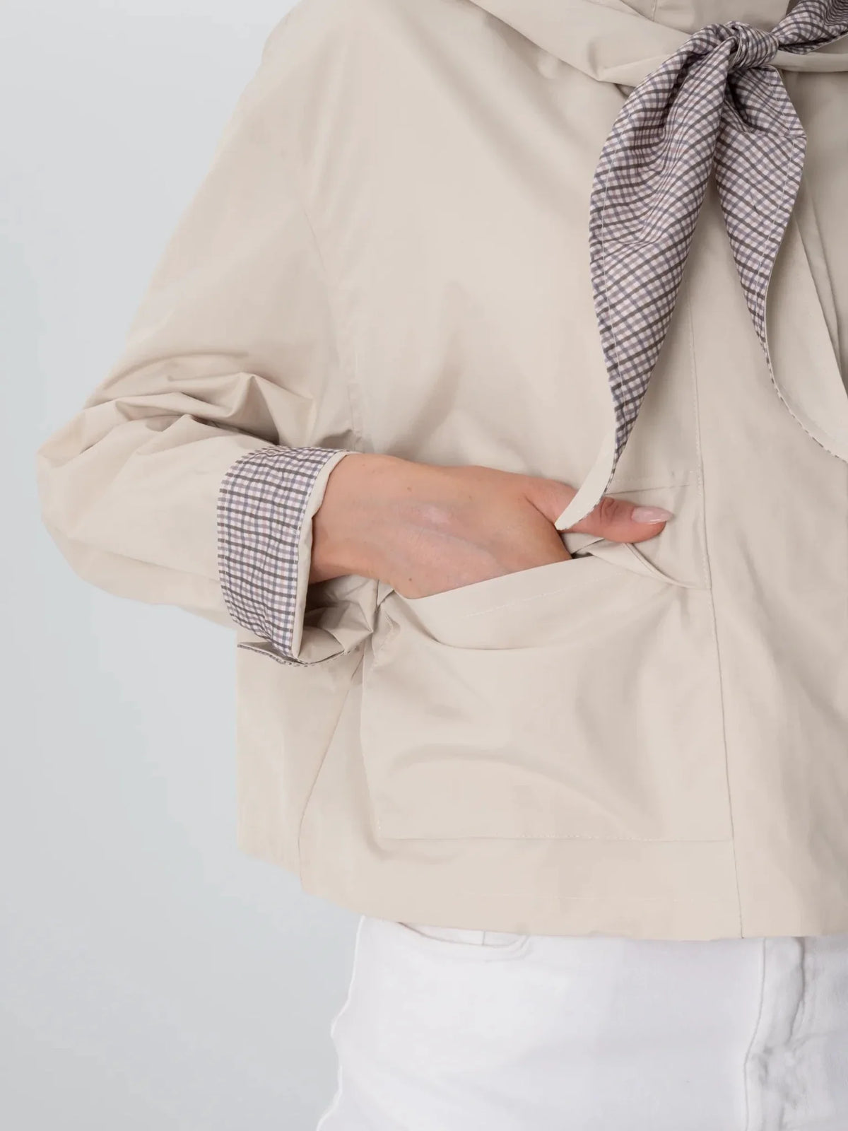 PUFFLT Funnel Collar Waterproof Bomber Jacket With Optional Hooded Scarf