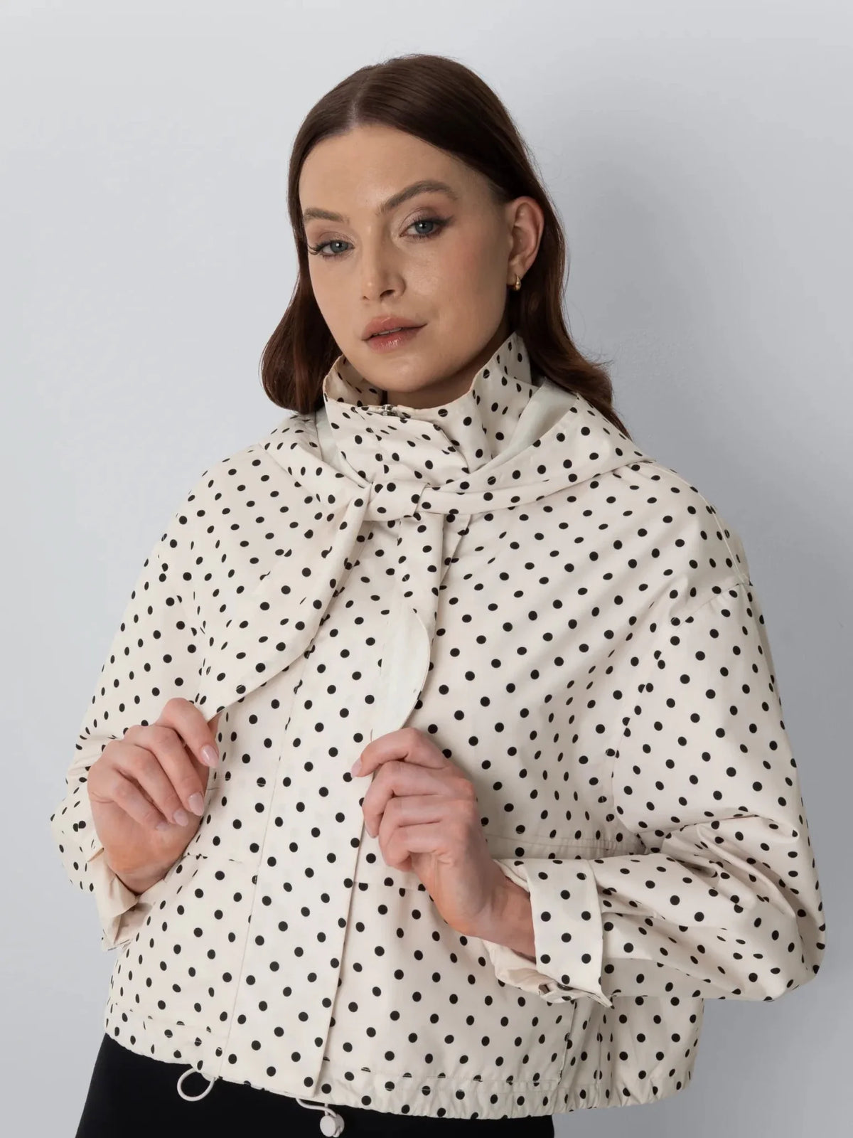 PUFFLT Funnel Collar Waterproof Bomber Jacket With Optional Hooded Scarf