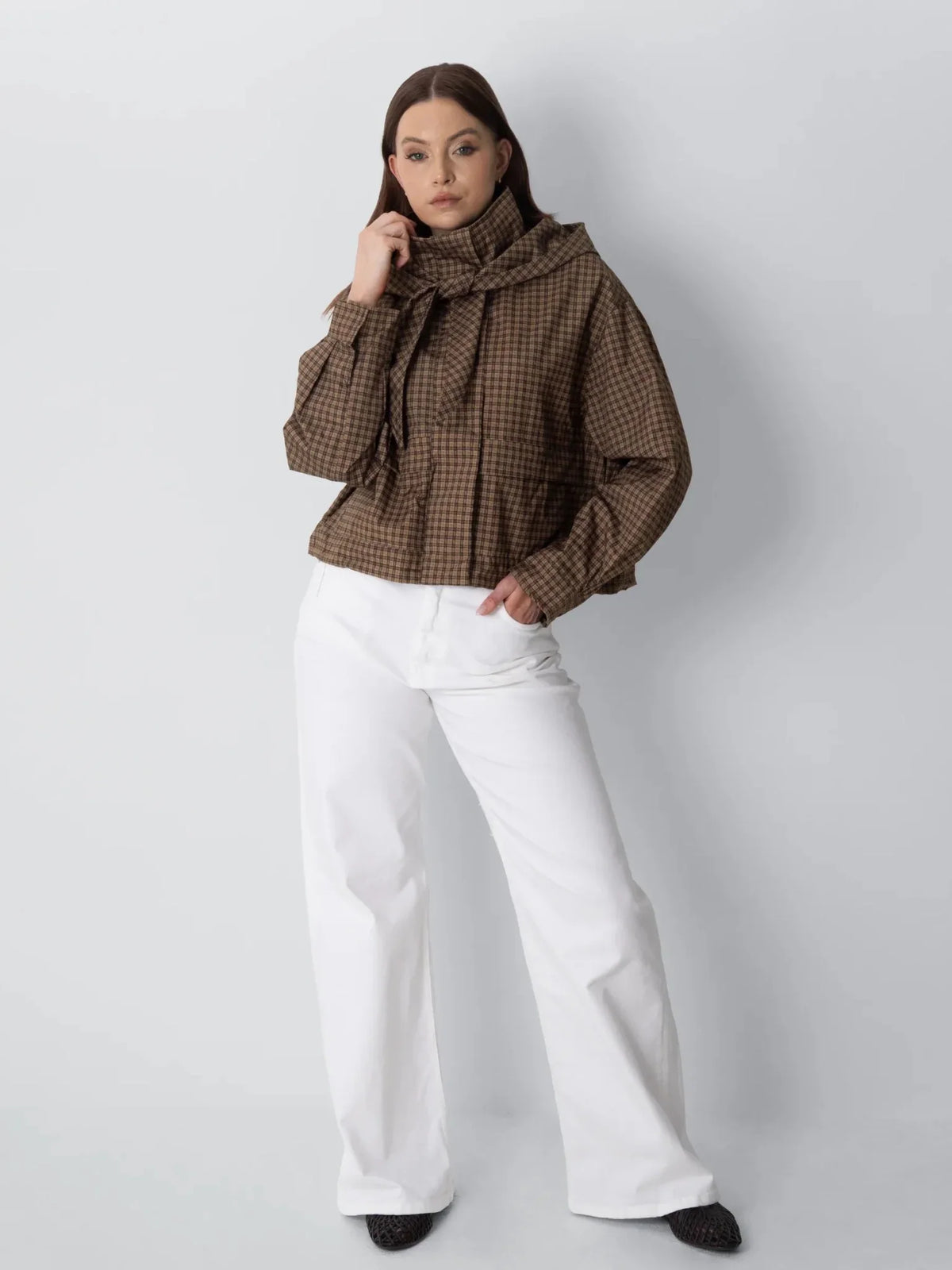 PUFFLT Funnel Collar Waterproof Bomber Jacket With Optional Hooded Scarf