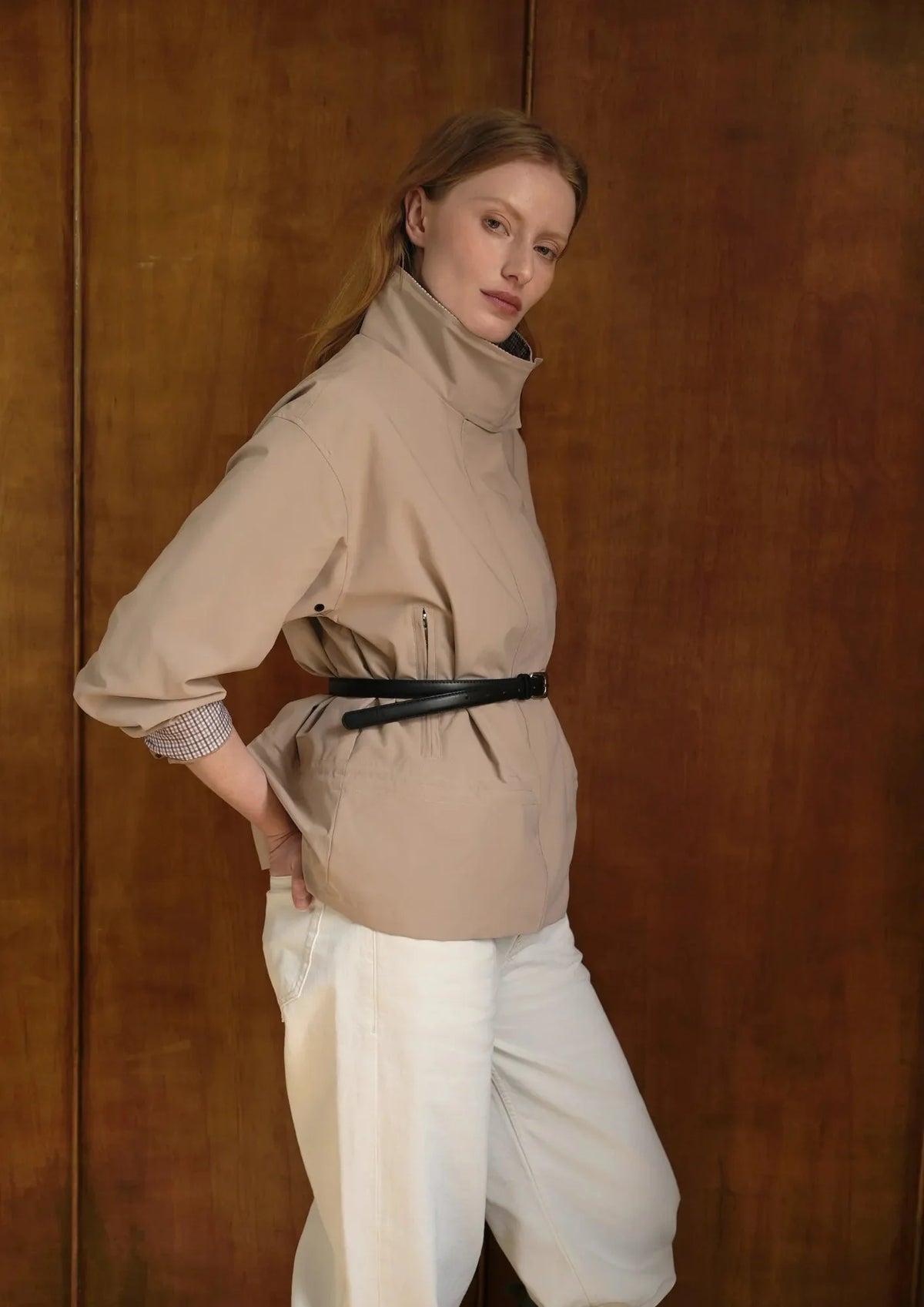 PUFFLT High Convertible Collar Waterproof Trench Coat