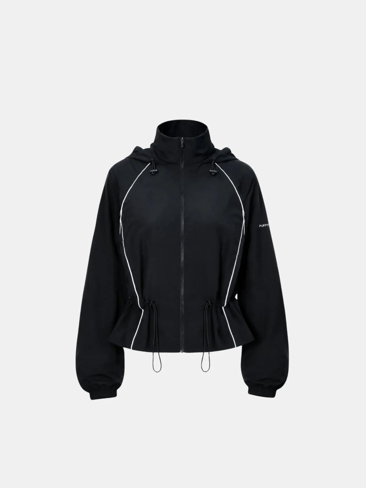 PUFFLT Water Repellent Full-Zip Packable-Hood Track Jacket