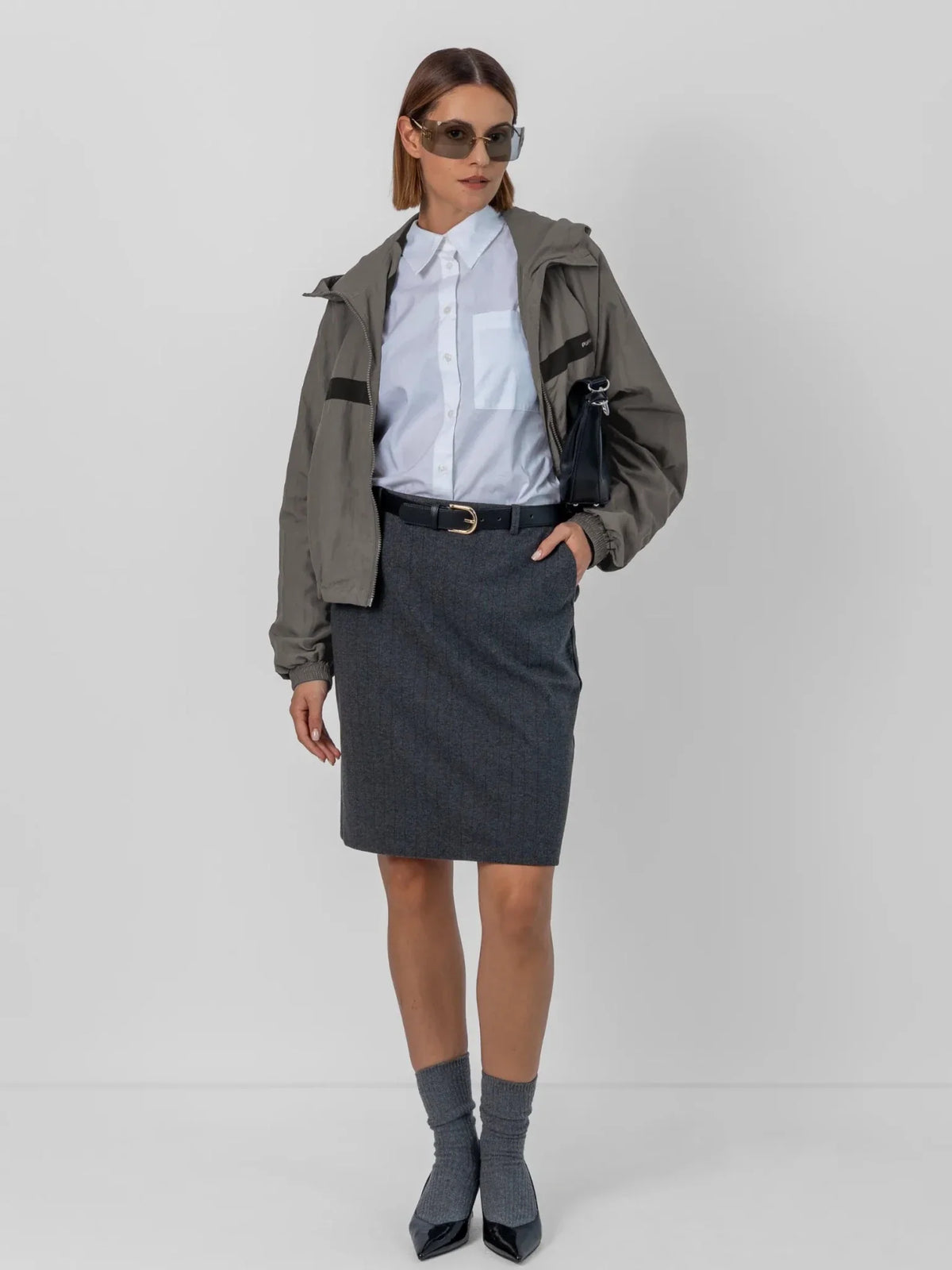 PUFFLT Water Repellent Oversized Short Track Jacket
