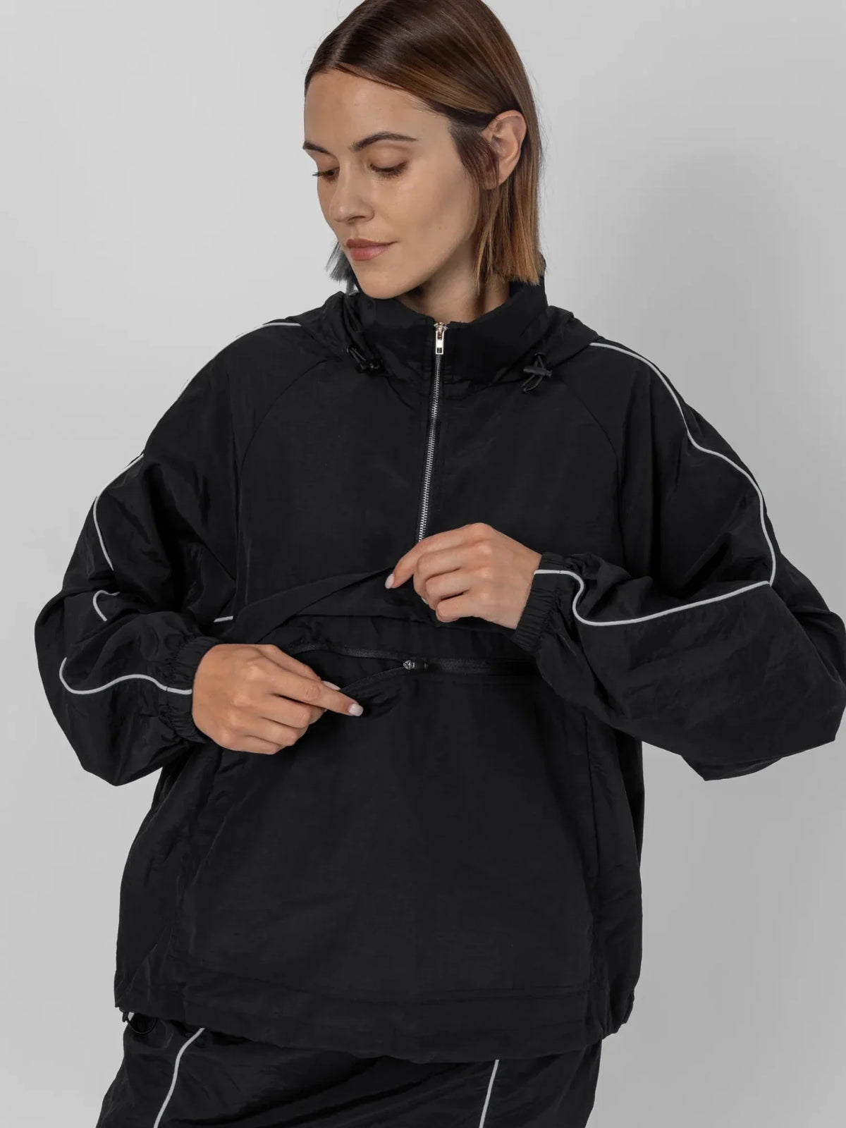 PUFFLT Water Repellent Packable-Hood Track Anorak