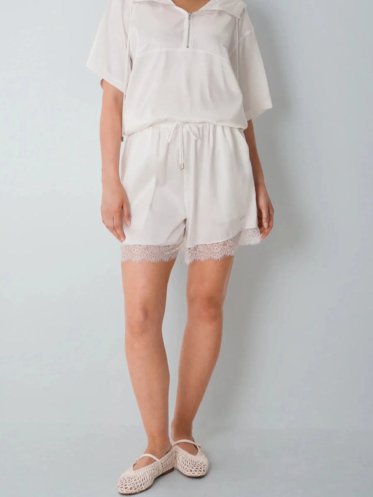 PUFFLT Odor Control Silky Cool Touch Lace Trim Shorts