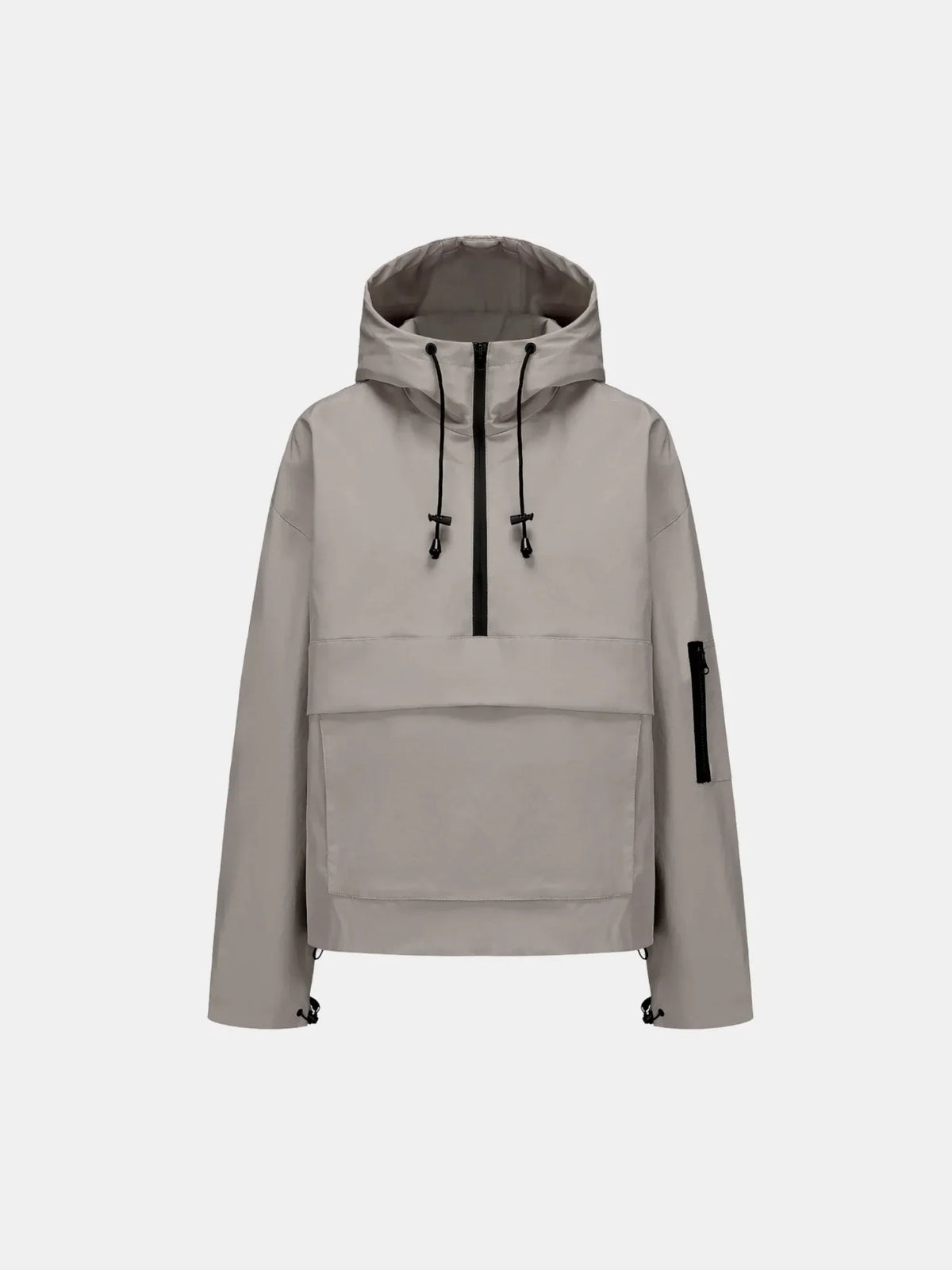 PUFFLT Dark Taupe Relaxed Fit Rain Hoodie
