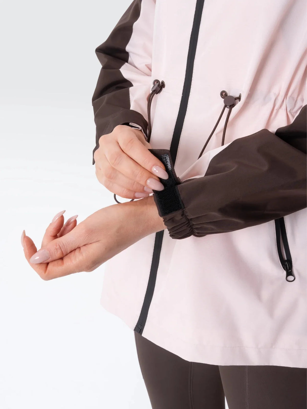 PUFFLT Brown/Pink Full-Zip Rain Jacket