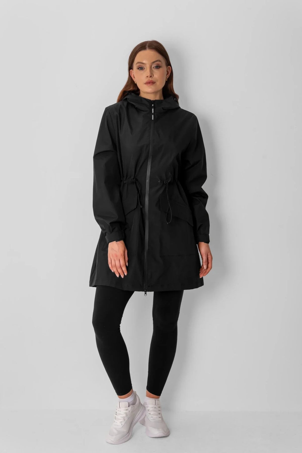 PUFFLT Mid Length Large Pockets Raincoat