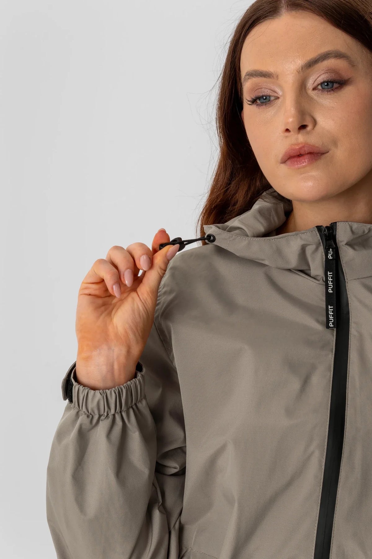 PUFFLT Mid Length Large Pockets Raincoat