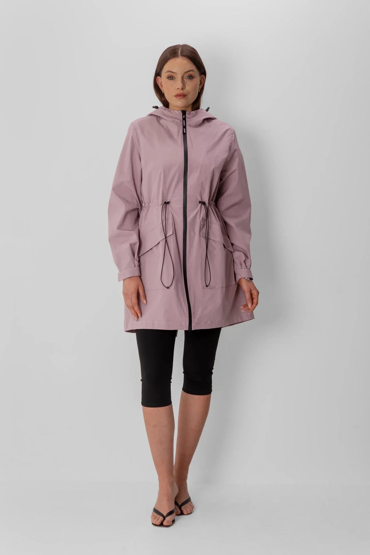 PUFFLT Mid Length Large Pockets Raincoat