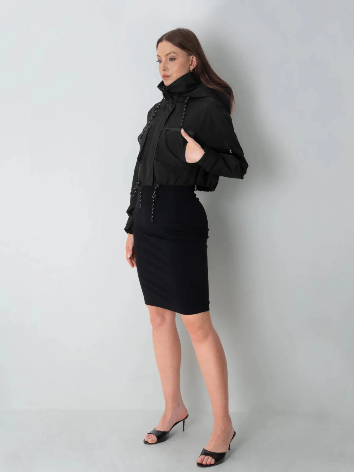 PUFFLT Cropped Hooded Rain Jacket