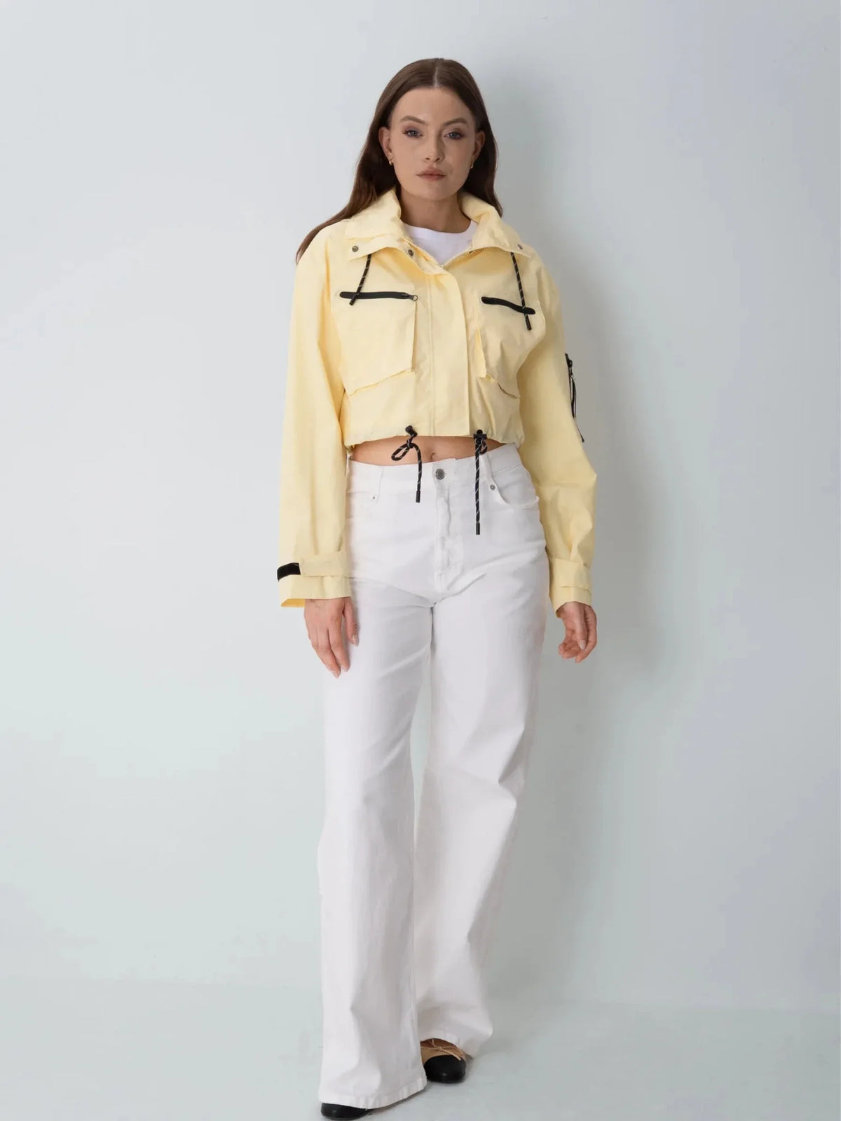 PUFFLT Cropped Hooded Rain Jacket