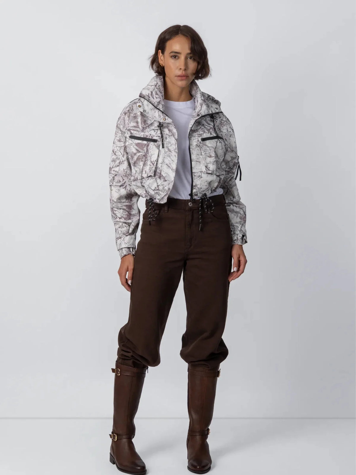 PUFFLT Cropped Hooded Rain Jacket