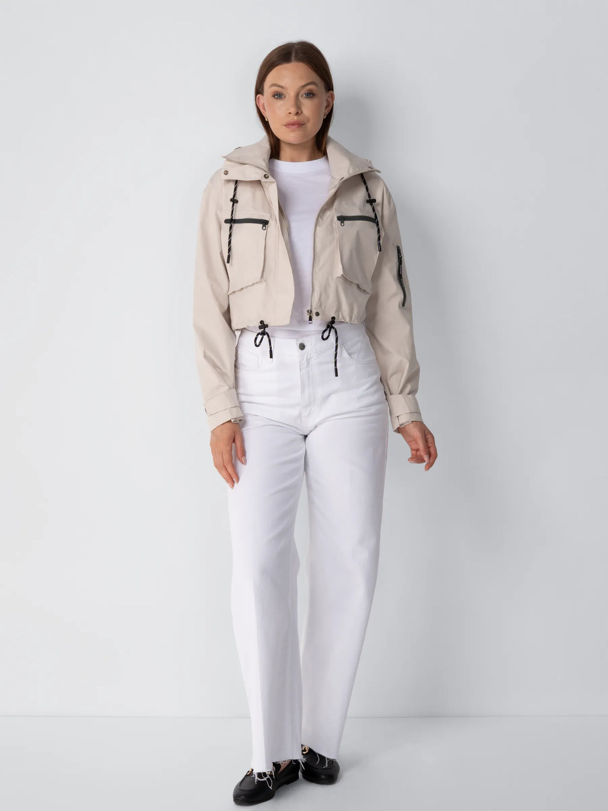 PUFFLT Cropped Hooded Rain Jacket