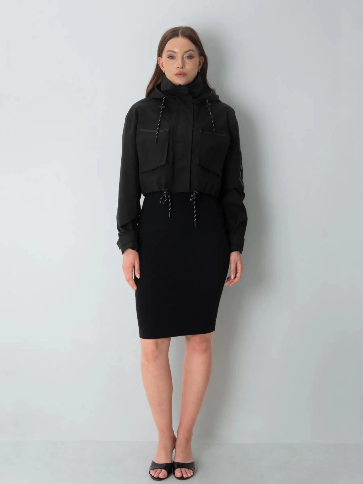 PUFFLT Cropped Hooded Rain Jacket