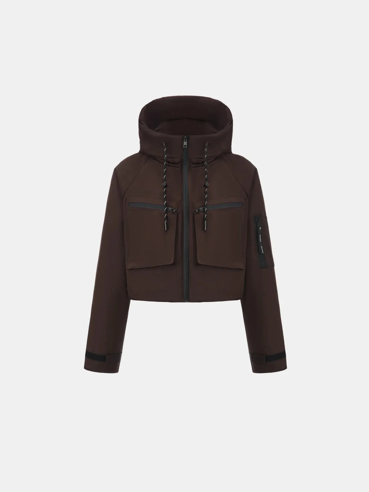 PUFFLT Padded Cropped Hooded Rain Jacket