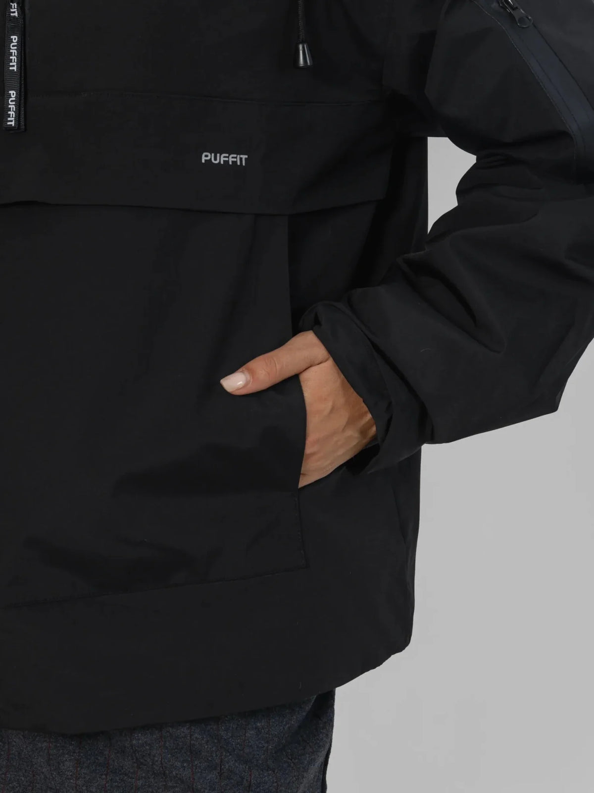 PUFFLT Faux Fur Lined Relaxed Fit Rain Hoodie
