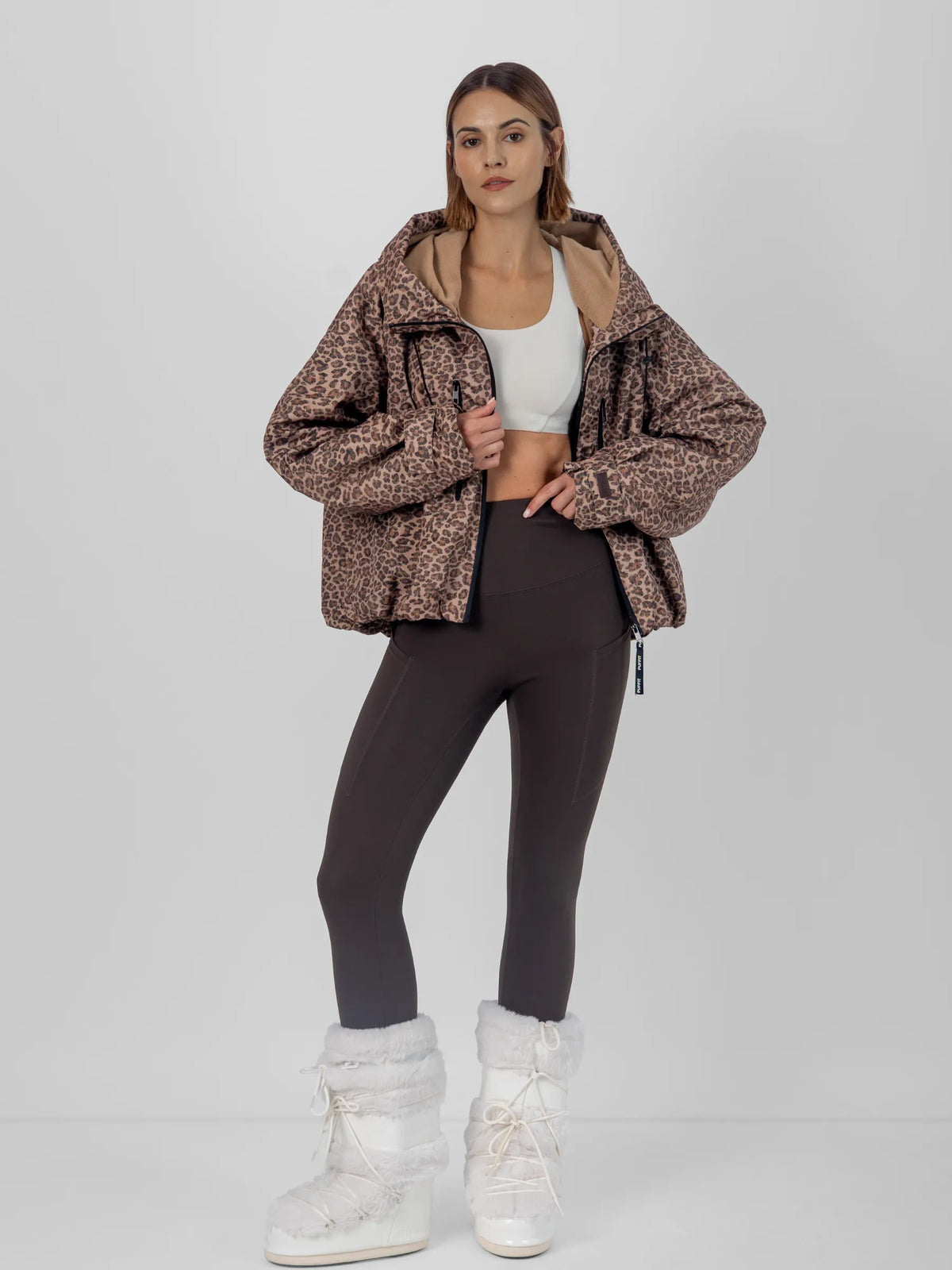 PUFFLT Fleece Lined One Size Short Oversized Rain Jacket