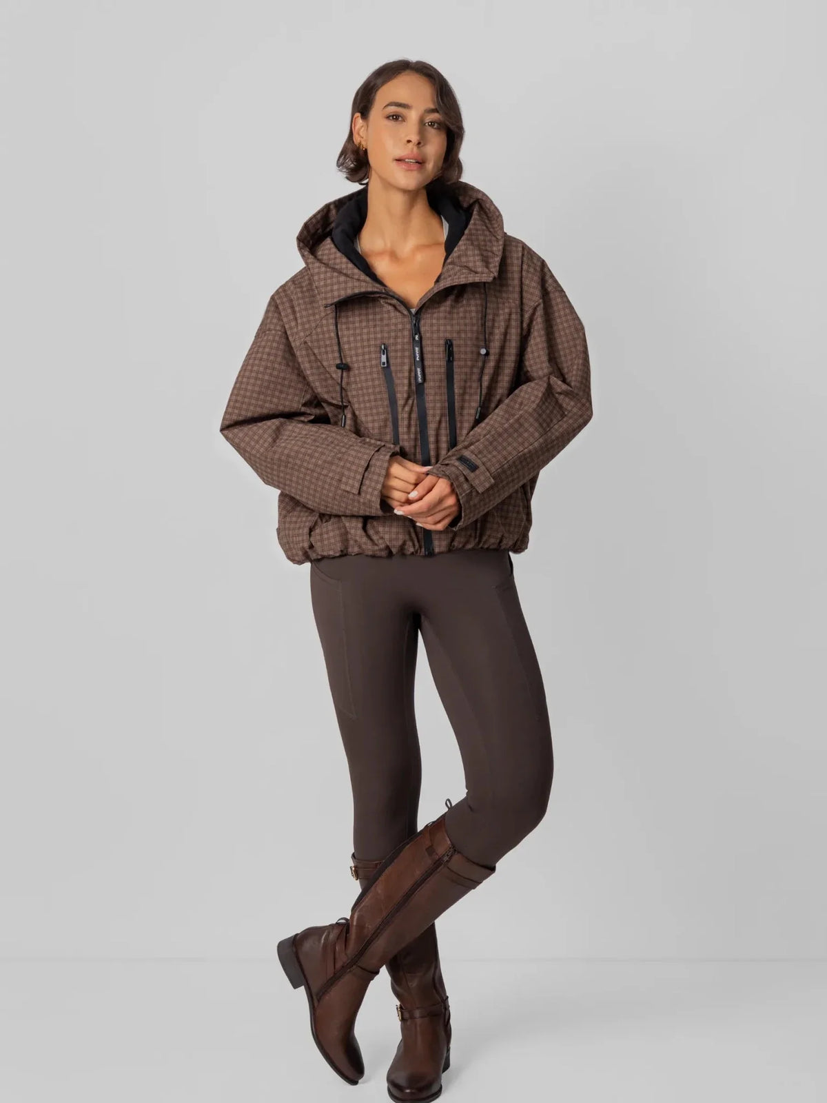 PUFFLT Fleece Lined One Size Short Oversized Rain Jacket