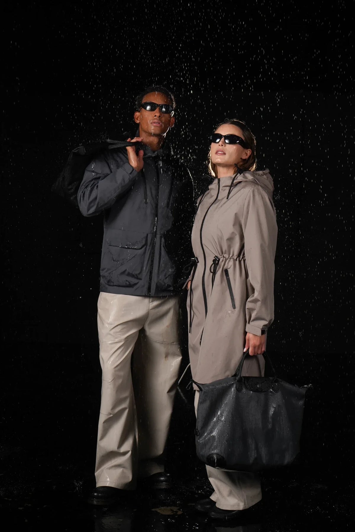 PUFFLT Men’s Multi-Pocket Rain Jacket