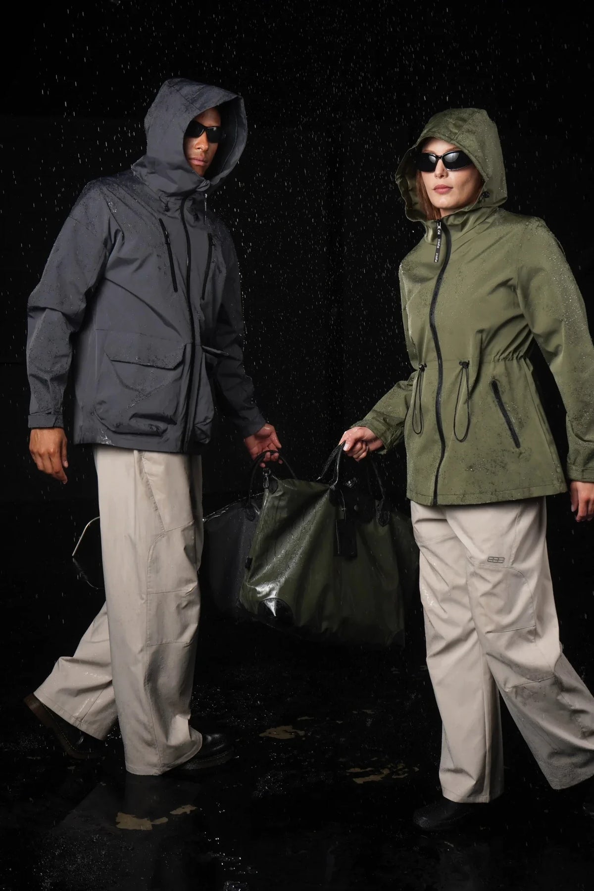 PUFFLT Men’s Multi-Pocket Rain Jacket