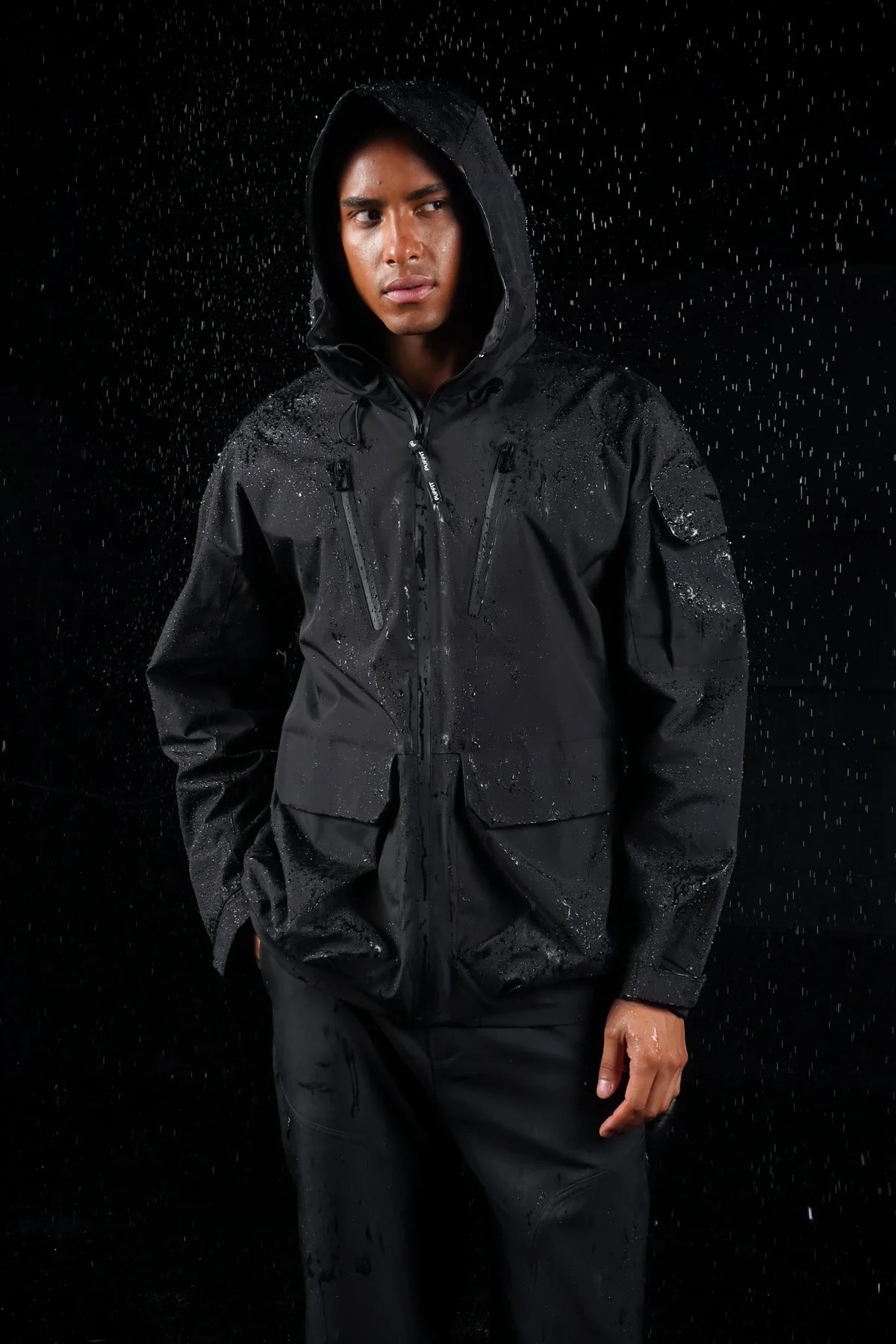 PUFFLT Men’s Multi-Pocket Rain Jacket