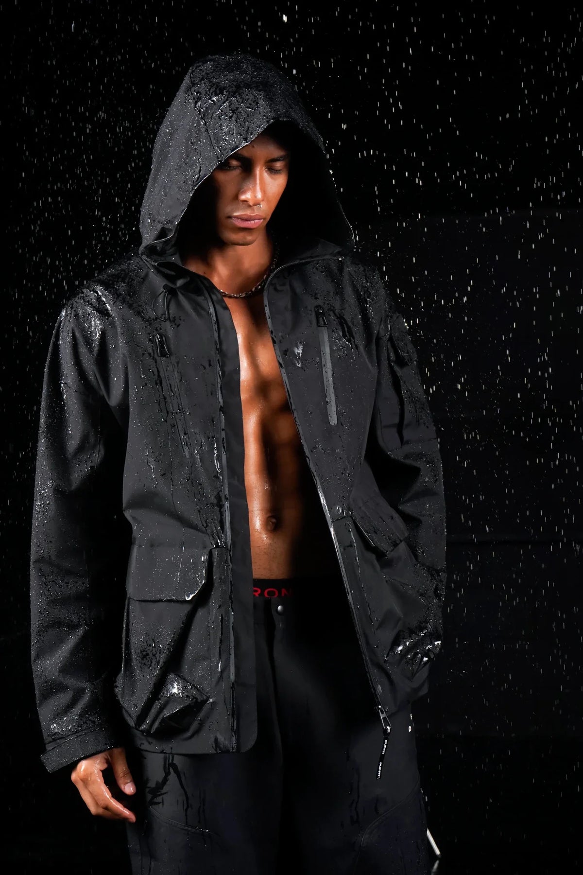 PUFFLT Men’s Multi-Pocket Rain Jacket