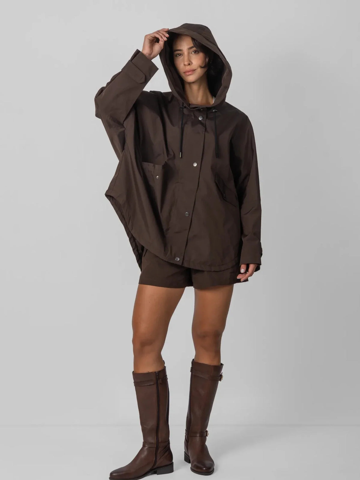 PUFFLT One Size Mid Length Oversized Rain Jacket