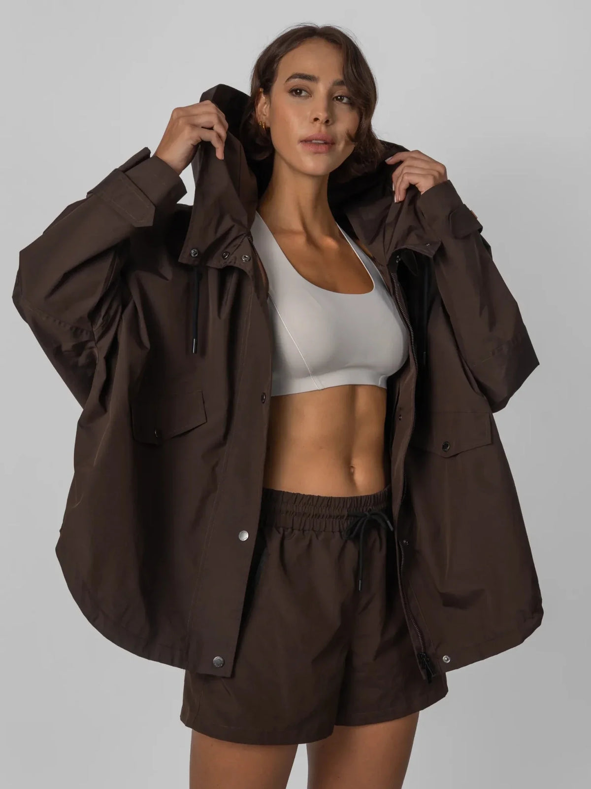 PUFFLT One Size Mid Length Oversized Rain Jacket