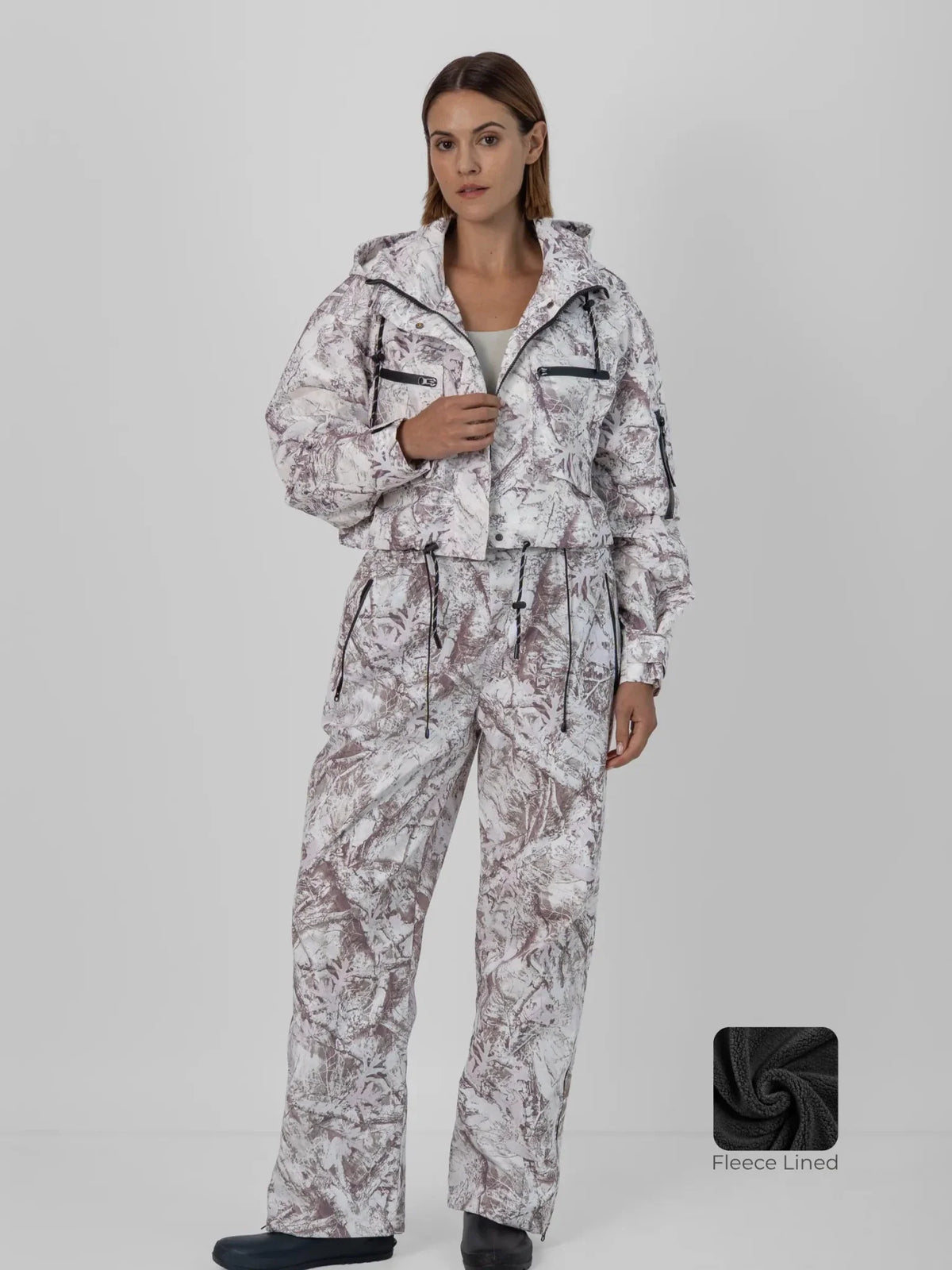 PUFFLT Mist Camo Waterproof Relax Fit Straight Leg Trousers