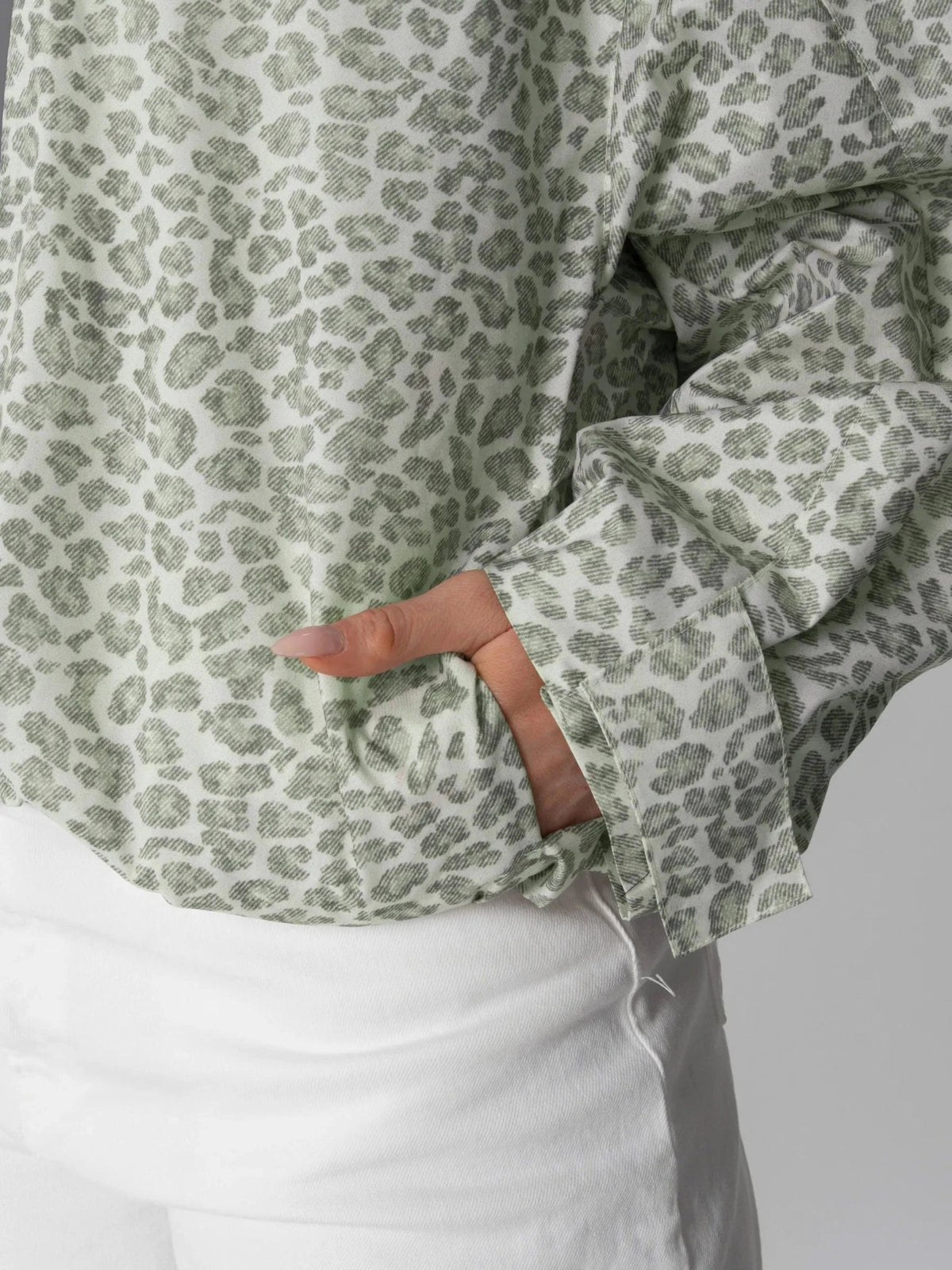 PUFFLT One Size Olive Leopard Short Oversized Rain Jacket