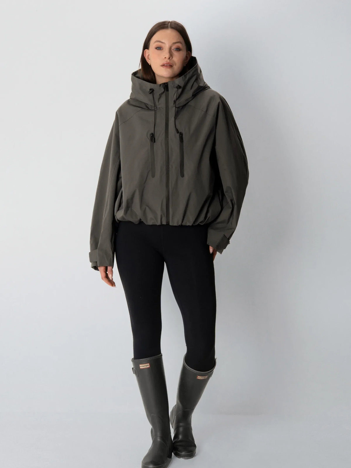 PUFFLT Fleece Lined One Size Short Oversized Rain Jacket