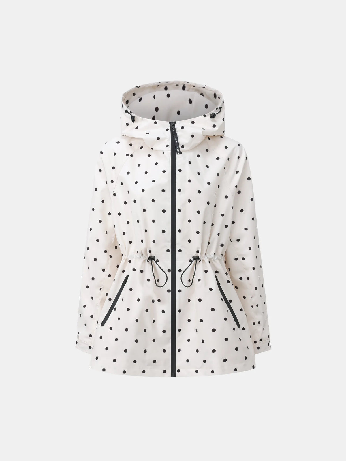 PUFFLT Polka Dot Full-Zip Rain Jacket
