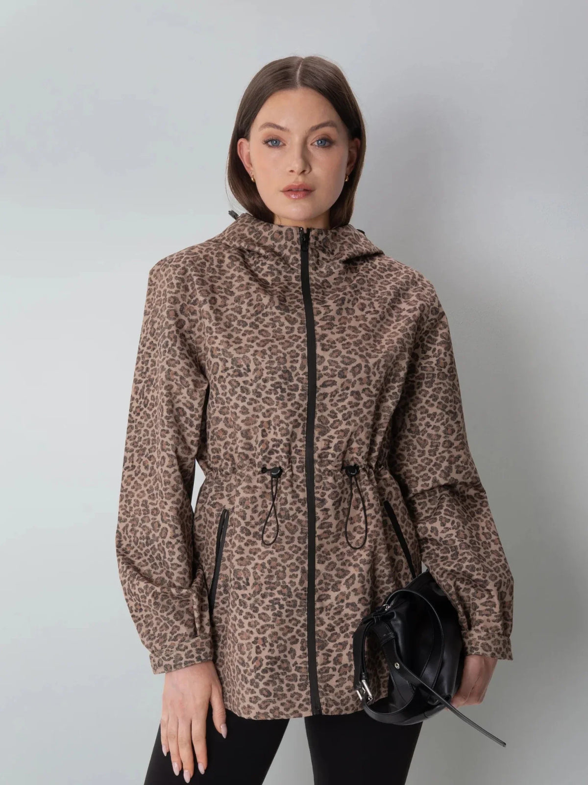 PUFFLT Leopard Full Zip Rain Coat