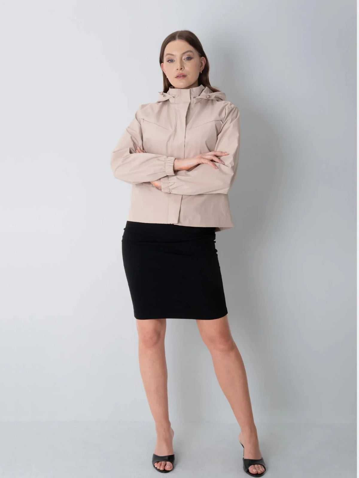 PUFFLT Short Drawstring Waist Rain Jacket